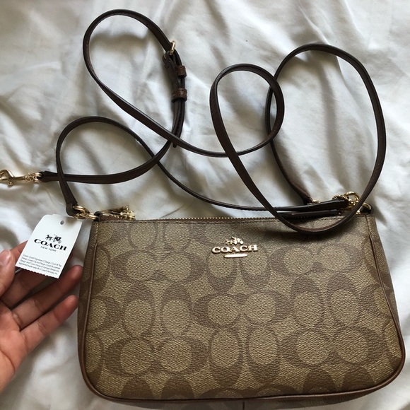 coach top handle pouch